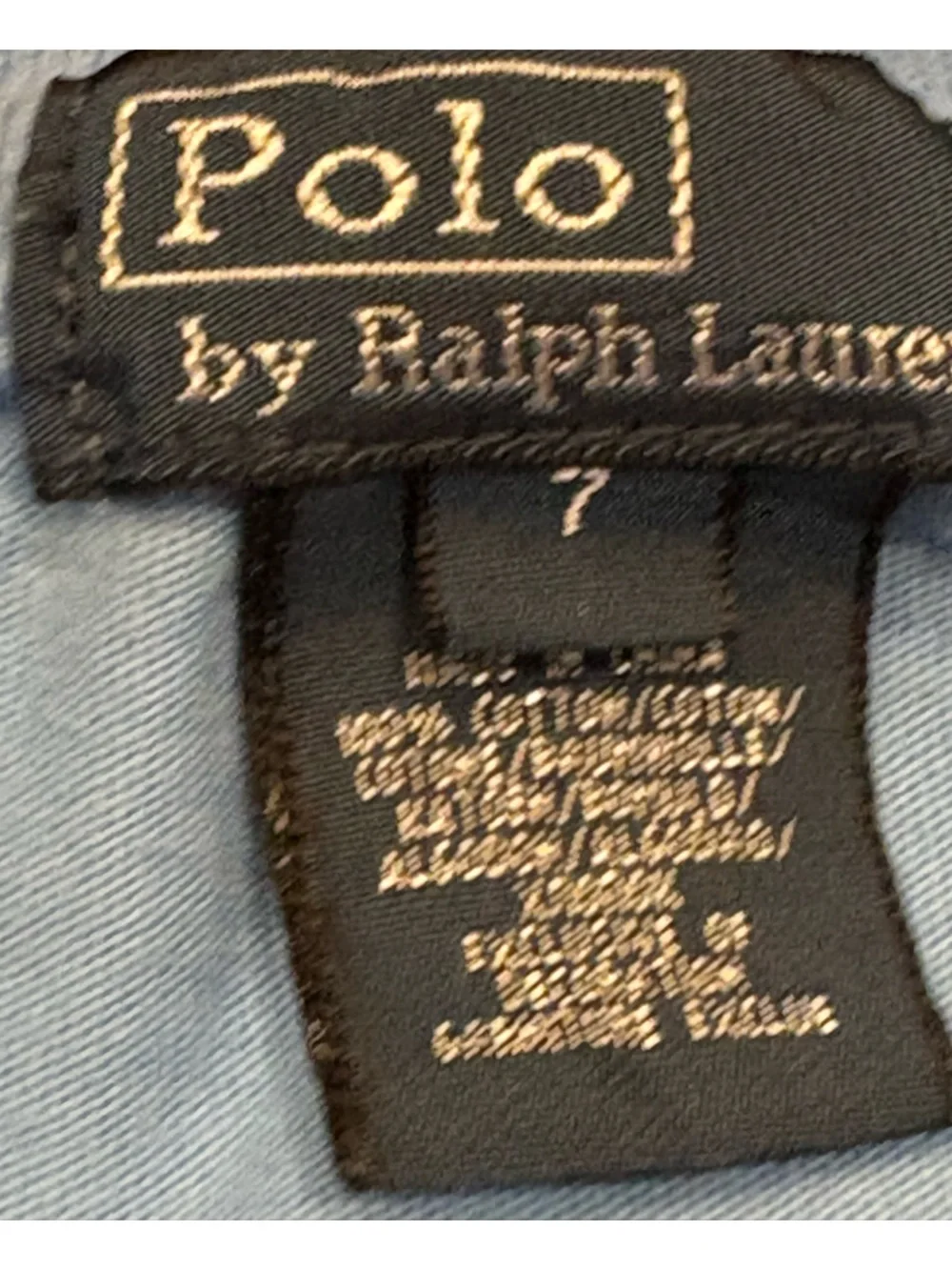 Polo by Ralph Lauren Kids Sky Blue Short Sleeve Tee with Green Pony size 7